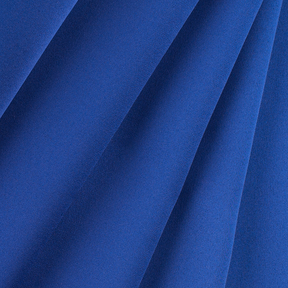 Deep Royal Solid Polyester Satin - Folded